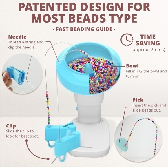 Brand New Electric Bead Spinner Fast Beading Necklace & Bracelet Jewelry Maker - Picture 14 of 14